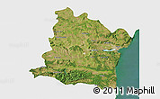 Satellite 3D Map of Varna, single color outside