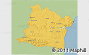 Savanna Style 3D Map of Varna, single color outside