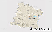 Shaded Relief 3D Map of Varna, cropped outside