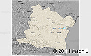 Shaded Relief 3D Map of Varna, darken, desaturated