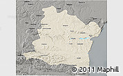 Shaded Relief 3D Map of Varna, darken, semi-desaturated