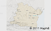 Shaded Relief 3D Map of Varna, lighten, semi-desaturated