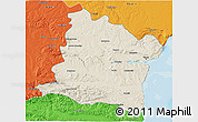 Shaded Relief 3D Map of Varna, political outside