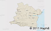 Shaded Relief 3D Map of Varna, single color outside