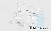 Silver Style 3D Map of Varna, single color outside