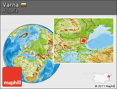 Physical Location Map of Varna