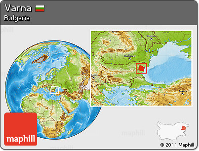 Physical Location Map of Varna
