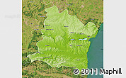 Physical Map of Varna, satellite outside