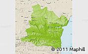 Physical Map of Varna, shaded relief outside