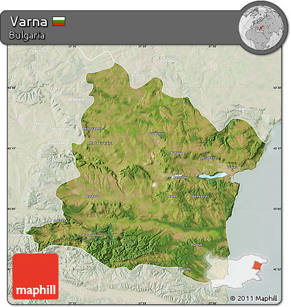 Satellite Map of Varna, lighten