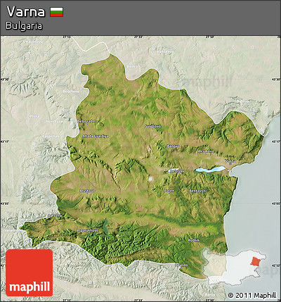 Satellite Map of Varna, lighten