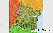 Satellite Map of Varna, political outside