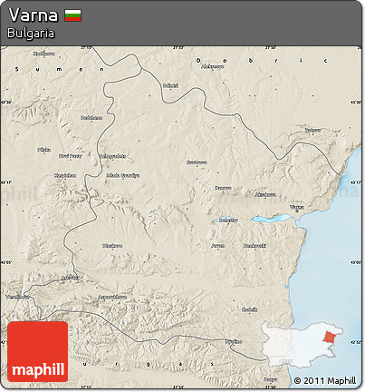 Shaded Relief Map of Varna