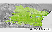 Physical Panoramic Map of Varna, desaturated