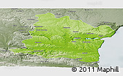 Physical Panoramic Map of Varna, semi-desaturated