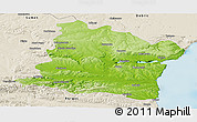 Physical Panoramic Map of Varna, shaded relief outside