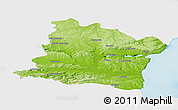 Physical Panoramic Map of Varna, single color outside