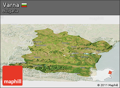 Satellite Panoramic Map of Varna, lighten