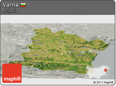 Satellite Panoramic Map of Varna, lighten, semi-desaturated
