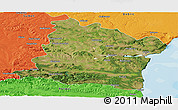 Satellite Panoramic Map of Varna, political outside