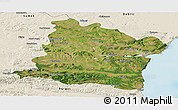 Satellite Panoramic Map of Varna, shaded relief outside
