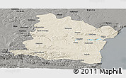 Shaded Relief Panoramic Map of Varna, darken, semi-desaturated
