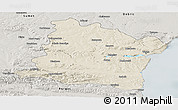 Shaded Relief Panoramic Map of Varna, semi-desaturated