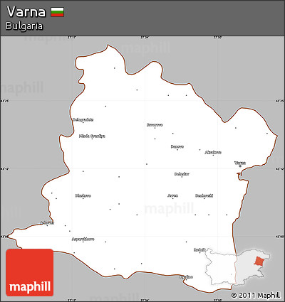 Gray Simple Map of Varna, cropped outside