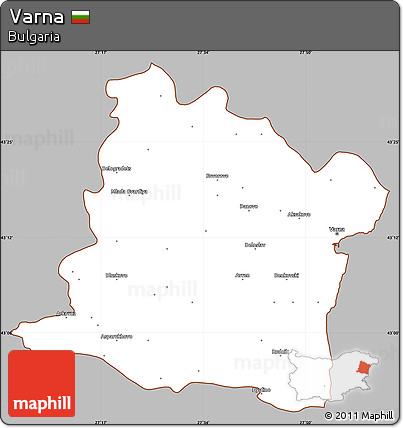 Gray Simple Map of Varna, cropped outside