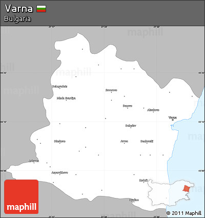 Gray Simple Map of Varna, single color outside