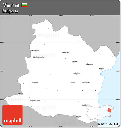 Gray Simple Map of Varna, single color outside
