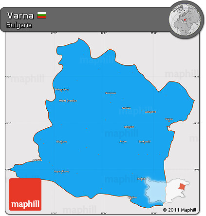 Political Simple Map of Varna, cropped outside