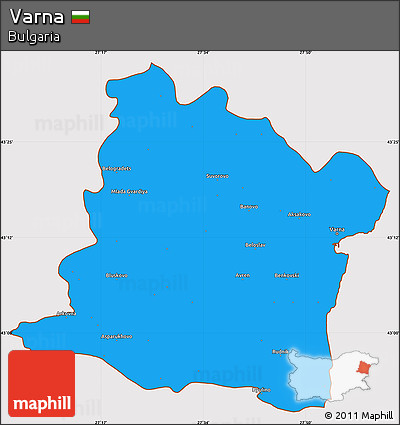 Political Simple Map of Varna, cropped outside