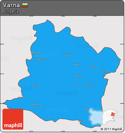 Political Simple Map of Varna, cropped outside
