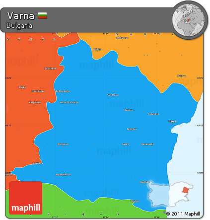 Political Simple Map of Varna