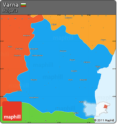 Political Simple Map of Varna