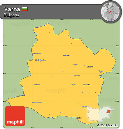 Savanna Style Simple Map of Varna, cropped outside