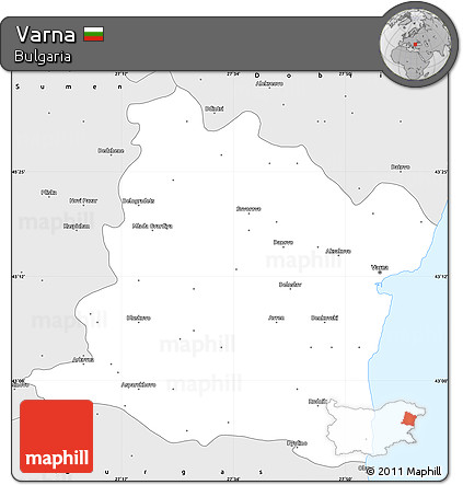 Silver Style Simple Map of Varna