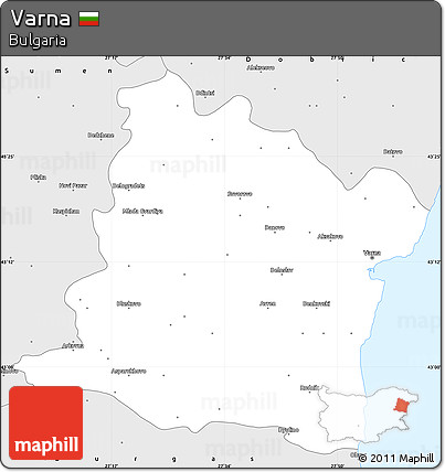 Silver Style Simple Map of Varna