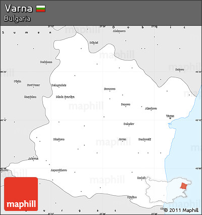 Silver Style Simple Map of Varna