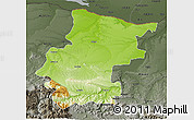 Physical 3D Map of Vraca, darken, semi-desaturated