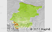 Physical 3D Map of Vraca, lighten, desaturated