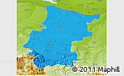 Political 3D Map of Vraca, physical outside