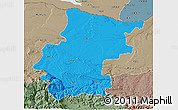 Political 3D Map of Vraca, semi-desaturated