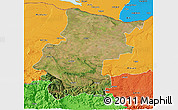 Satellite 3D Map of Vraca, political outside