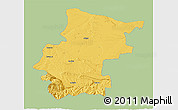 Savanna Style 3D Map of Vraca, single color outside