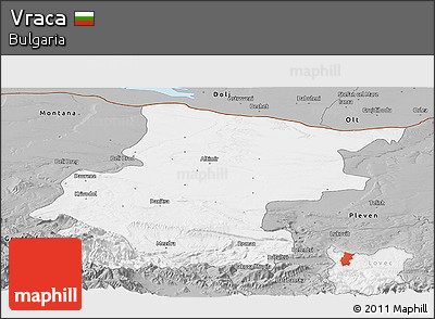 Gray Panoramic Map of Vraca