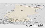 Shaded Relief Panoramic Map of Vraca, desaturated