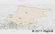 Shaded Relief Panoramic Map of Vraca, lighten, semi-desaturated