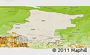 Shaded Relief Panoramic Map of Vraca, physical outside